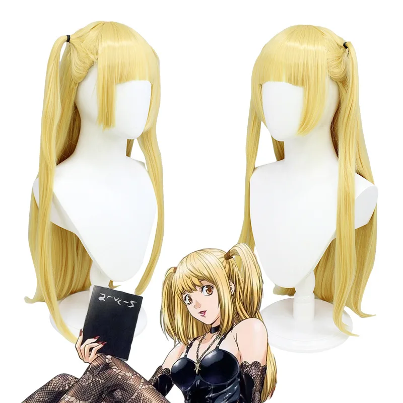 

Аниме Death Note парик Золотой желтый длинный парик для косплея Misa Amane Жаростойкие волосы Хэллоуин вечерние женские 75 см Парики + парик