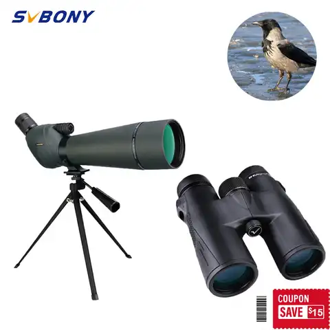SVBONY SV47 бинокль 8x42 мощный телескоп и SV411 20-60x80 Двойной фокус Зрительная труба IPX7 водонепроницаемый для наблюдения за птицами