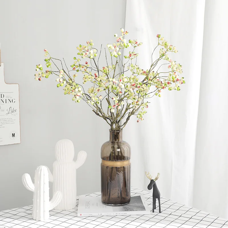 

Artificial Plant Blue Color Berry Single European and American CranberryDIYHome Hotel Vase Flower Arrangement Party Holiday Gift