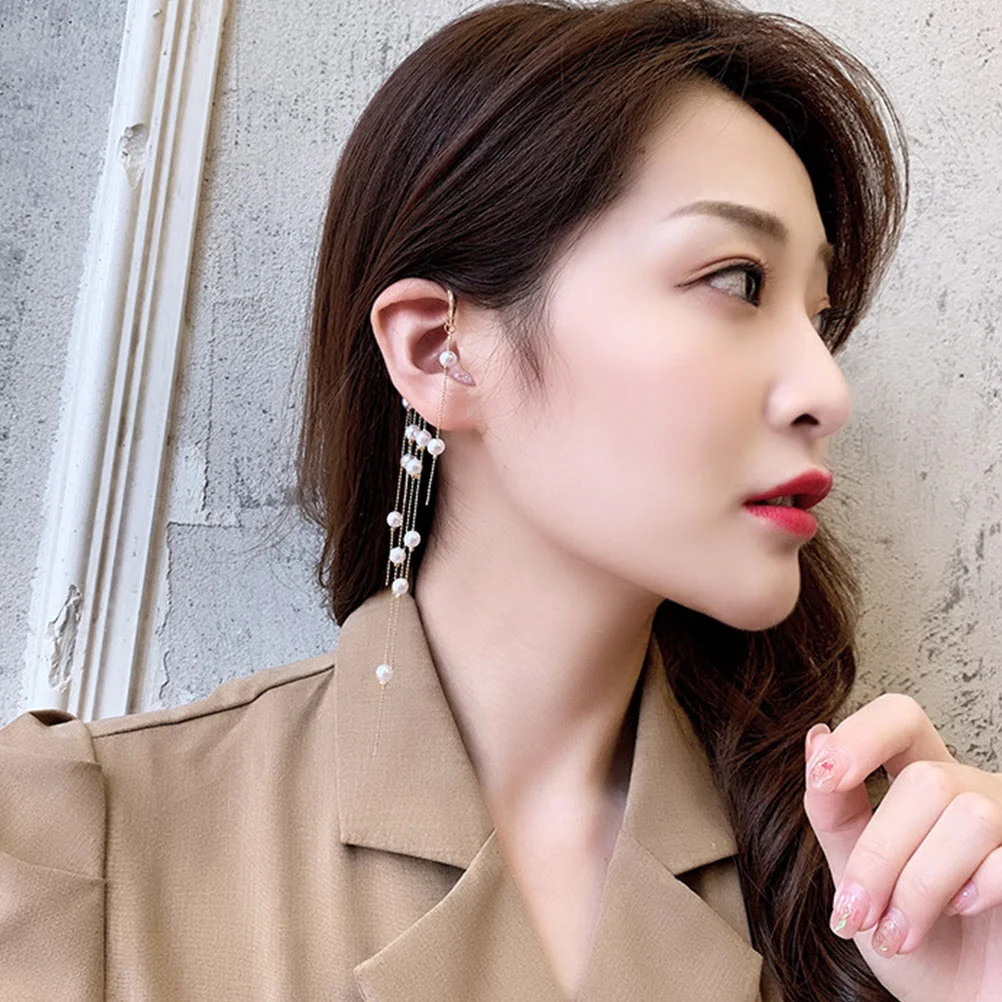 

1pc Tassel Earring Ear Cuff Ear Bone Clip for Banquet Birthday Wedding Anniversary Party