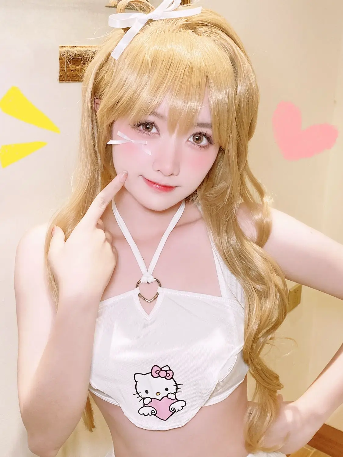 

Новинка 2023, кофта Hello Kitty Kawaii, милый японский Топ Hello Kitty на бретелях с перекрестными лямками, привлекательный соблазнительный тонкий жилет на бретелях