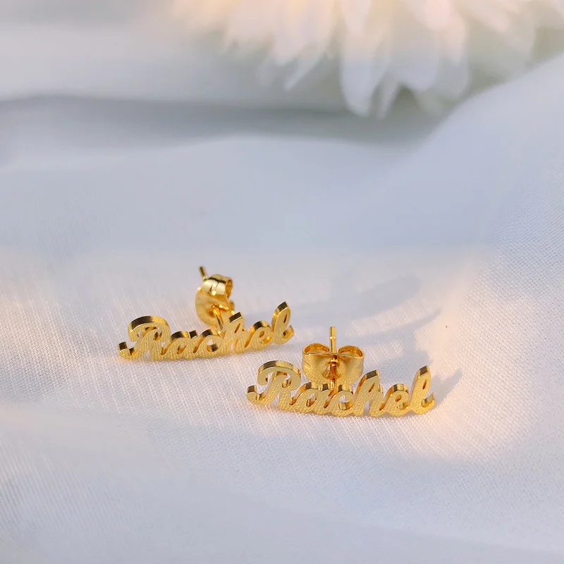 Personalized Women Stainless Steel Earring Custom Name Letter Fashion Trend Lady Ear Stud Jewelry Birthday Gift Pendientes Mujer