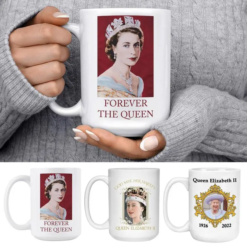 

Queen Elizabeth II Mug Ceramic England Queen Christmas Coffee Cup Rememberance Memorial Queen Decorations British Decorations