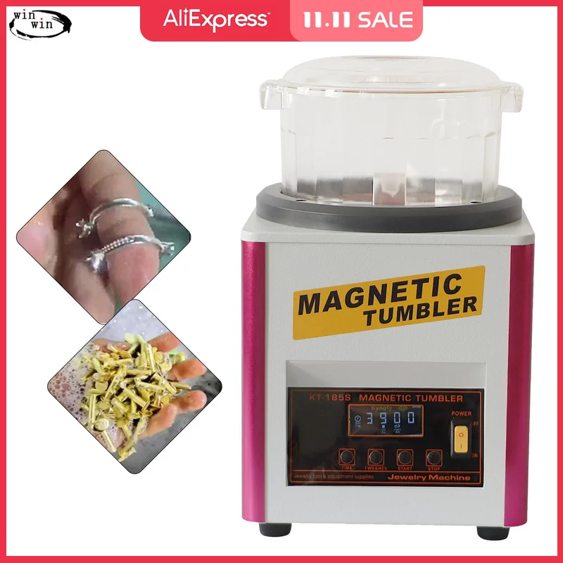 

KT185S Magnetic Polishing Machine Tumbler Jewelry Polisher Finisher Finishing Machine, Magnetic Polishing Machine AC 110v 220v