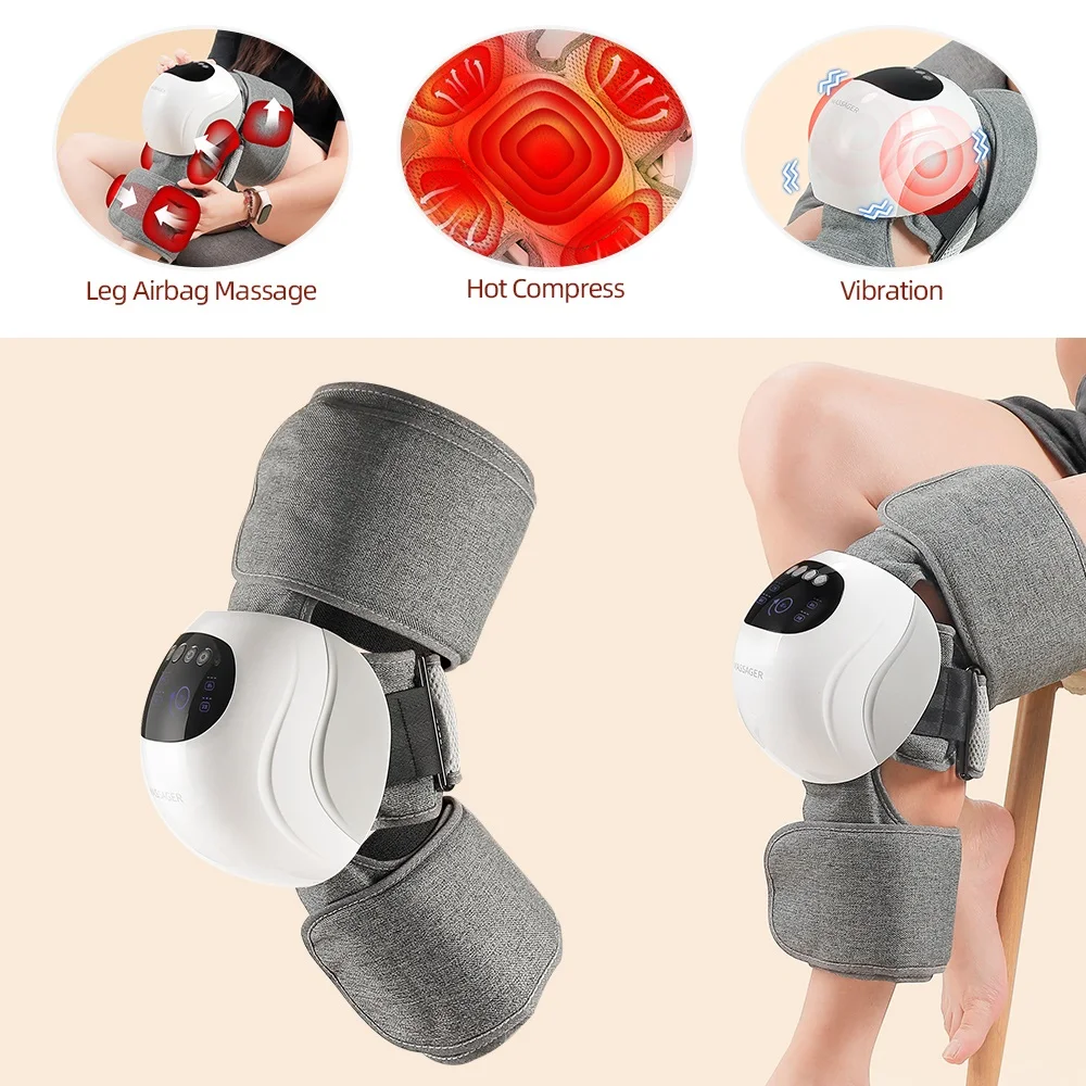 

Электрический 3D Массажер для колена с массажером для ног, горячий компресс, подушка безопасности, разминающий вибрационный массаж, снятие боли в колене, расслабление мышц ног