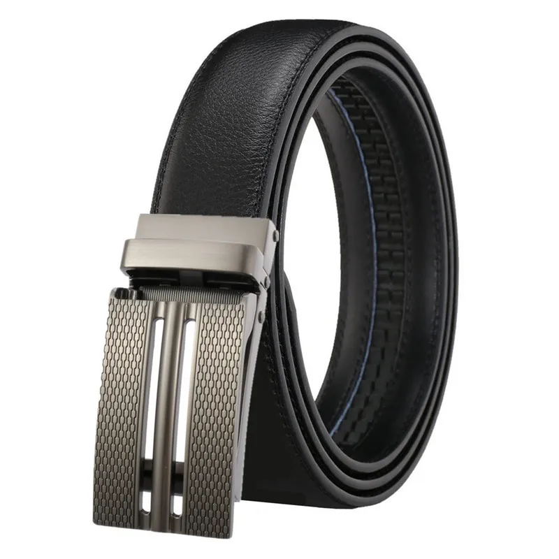 

LannyQveen New Men's Automatic buckle belts Alloy Buckle Colourful Genuine Leather belts for man hot selling High Quality