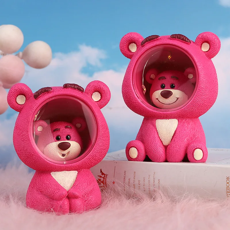 

Home Decor Kawaii Strawberry Bear Small Night Light Desktop Ornaments Children's Room Bedroom Creative Bear Sculpture Figurines