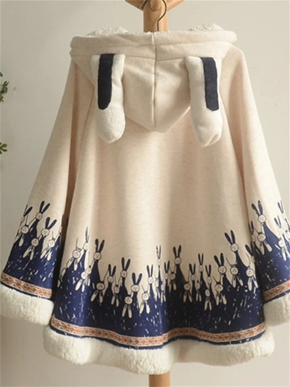 Японская накидка-пончо куртки кавайная накидка с капюшоном в стиле мори для