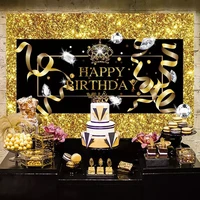 black gold backdrop happy 50 40 30 birthday party decorations adult 50th 30th 40th birthday party anniversar 30th party supplies