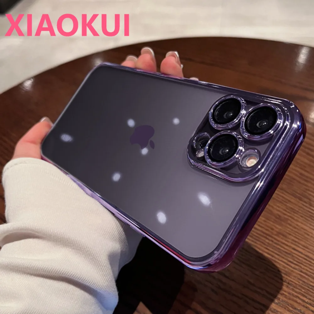 

Fashion Clear Silicone Case For iPhone 14 13 12 11 Pro Max Mini Shockproof Cover With Lens Protector for iphone X XS XR 8 7 Plus