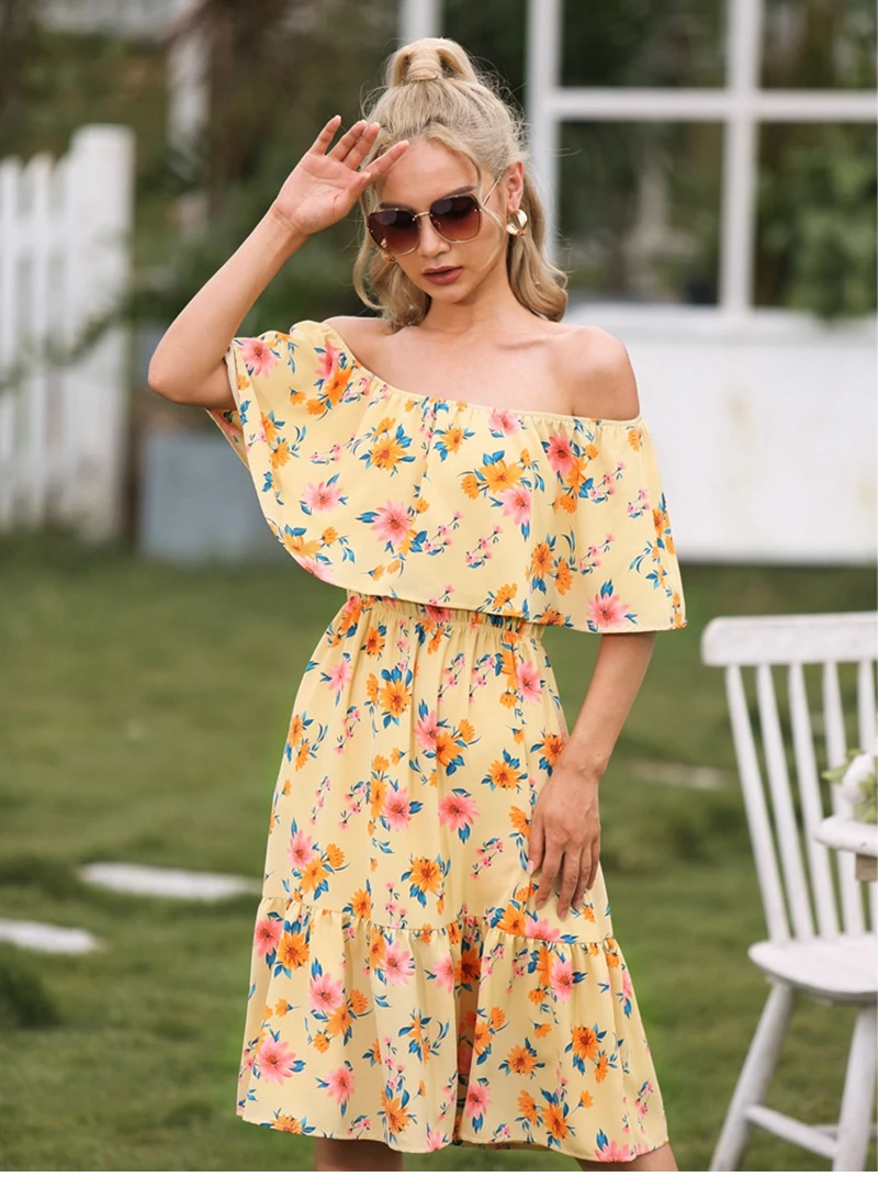 

Летнее женское платье без бретелек, модное платье без рукавов