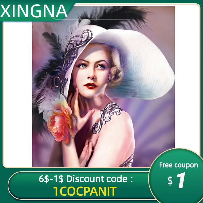 

Diamond Art Painting Art Kit "Beauty women" DIY Rhinestones Round Drill Cross-stitch Kits Square Round Diamond Embroidery