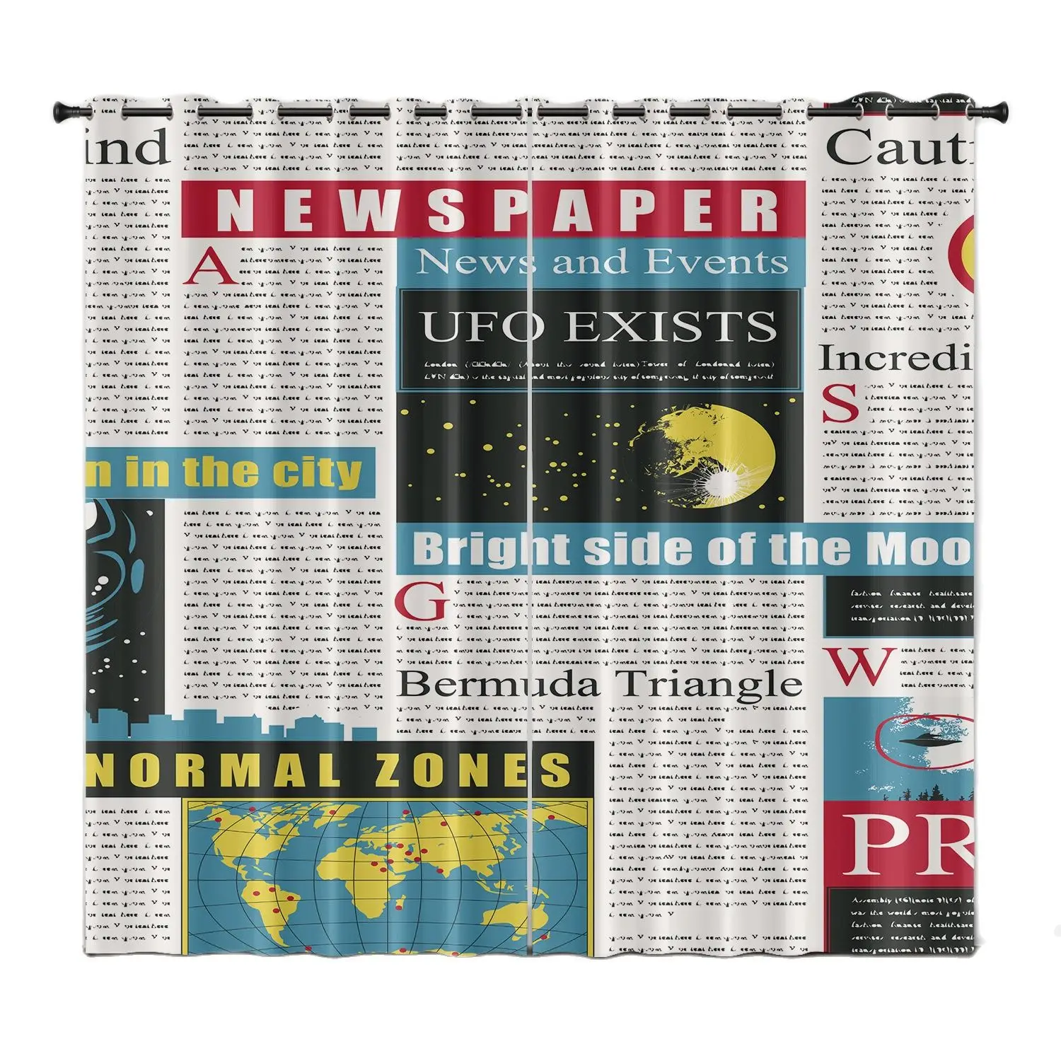 

Personalized Printing Heat Insulation Black Silk High Shading Perforated Curtain