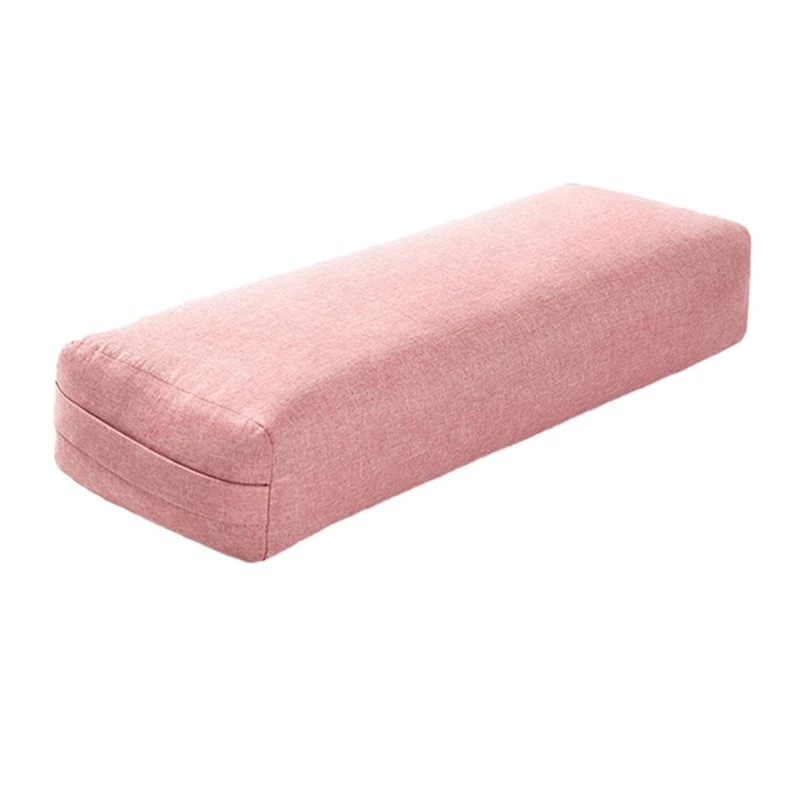 

2X Yoga Pillow Soft Washable Polyester Rectangular Portable Yoga Bolster Sleep Pillow Yoga Fitness Supplies,Pink