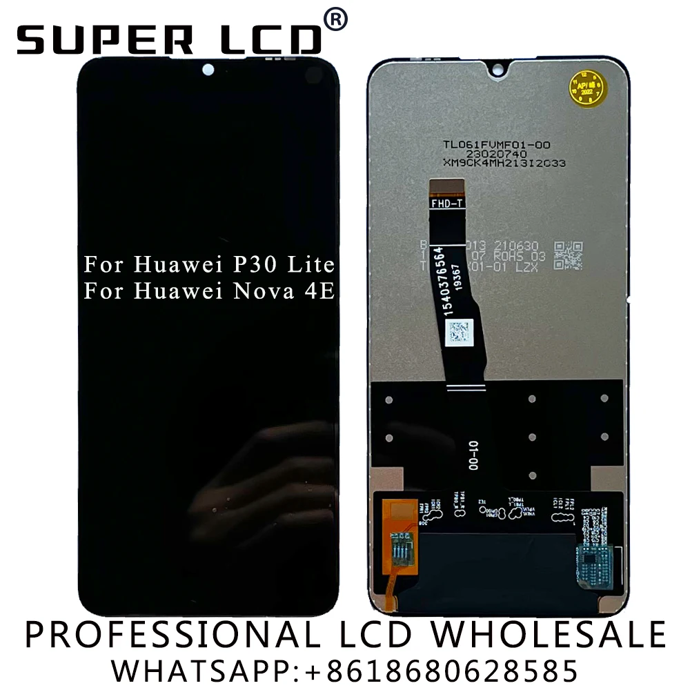 

Original For Huawei P30 Lite Nova 4E MAR-LX1M MAR-AL00 Replacement Mobile Phone LCD Display Touch Digitizer Screen Assembly