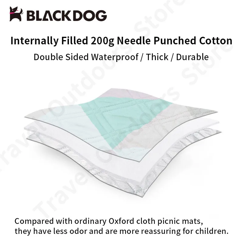 Naturehike Черная собака 2*1 5/2*2 Утолщенный водонепроницаемый садовый коврик для