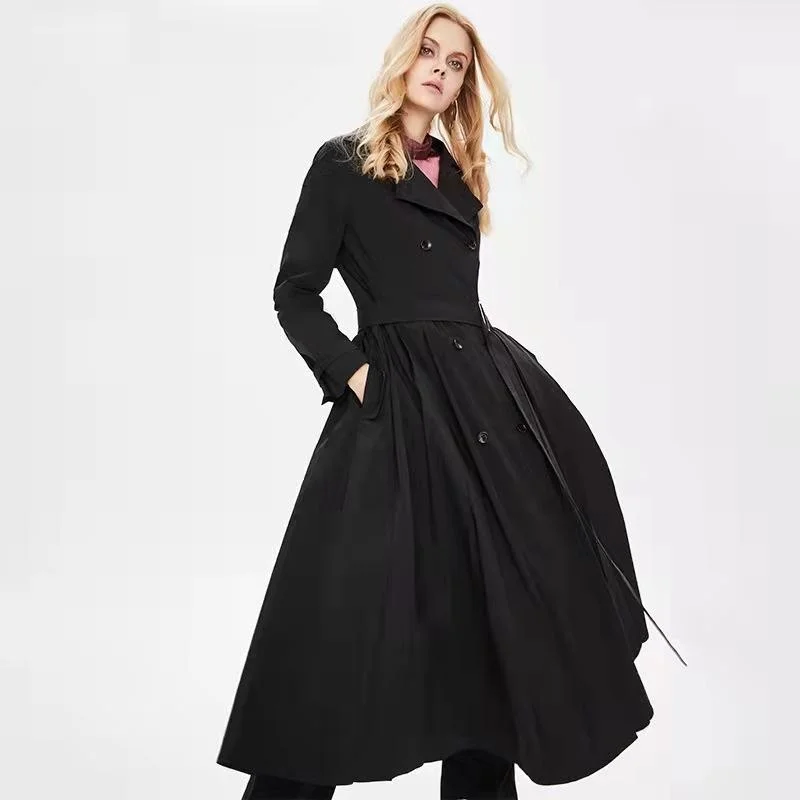 

Women's Trench Coats JAZZEVAR 2021 Spring Autumn Fund Temperamental Over Knee A Model Places Fashionable Coat Female