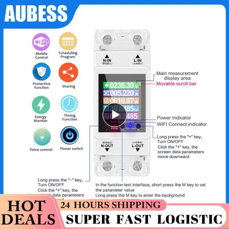

2/3/5PCS 100a Live View Electricity Meter Voice Control Smart Meter High Quality Digital Energy Meter Household Power Monitor