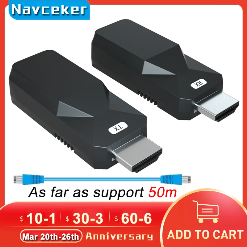 

2023 HDMI Extender with IR & Loop Out 1080P HDMI Extender 60m No Loss RJ45 to HDMI Extender Transmitter Receiver over Cat5e/Cat6
