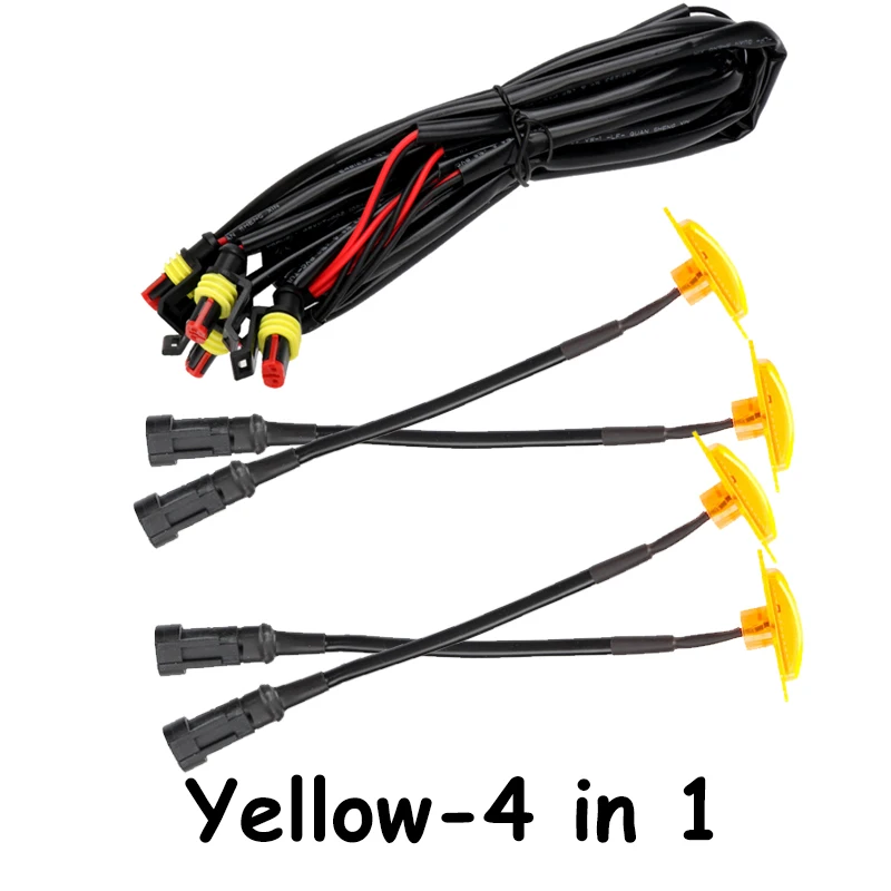 

Универсальная автомобильная передняя решетка светодиодная лампа дымчатого янтарного белого цвета 4 светодиода гриль лампа Eagle Eye для внедорожного багажника внедорожника Ford F150 Toyota