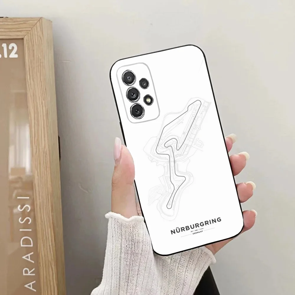 Luxury Nurburgring Sport Racing track Phone Case For Samsung Galaxy A20 A21s A22 A31 A32 A52 A53 A72 73 A80 A91Soft Black Cover