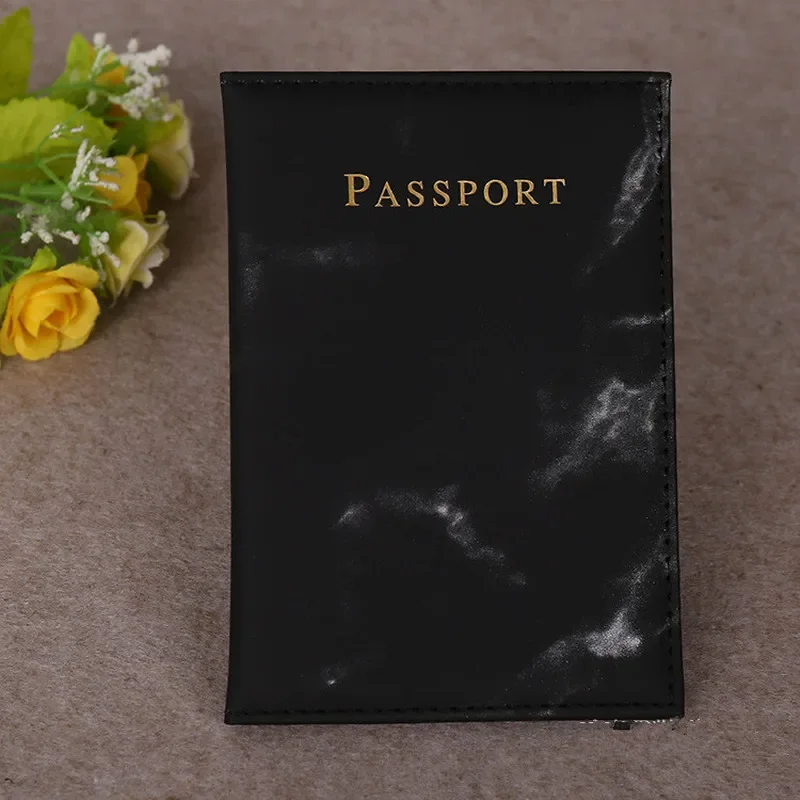 New Travel Passport Cover Pu Leather Marble Style Travel ID Credit Card Passport Holder Packet Wallet Purse Bags Pouch
