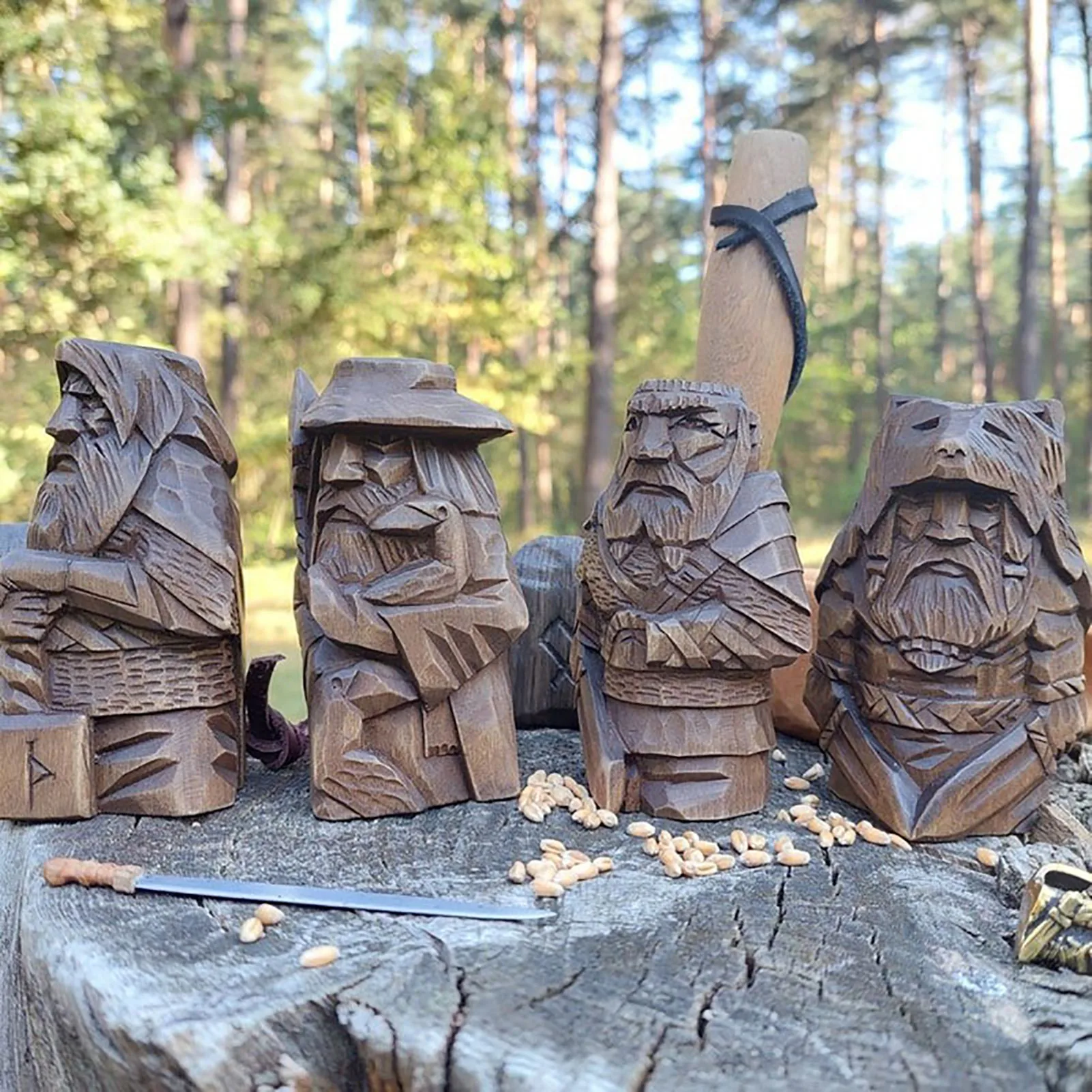 Estatua de Odín, Thor, Tyr, Ulfhednar, Vikingo, estatua pagana nórdica, adornos de resina, decoración de jardín al aire libre, figurita de Odín, regalo