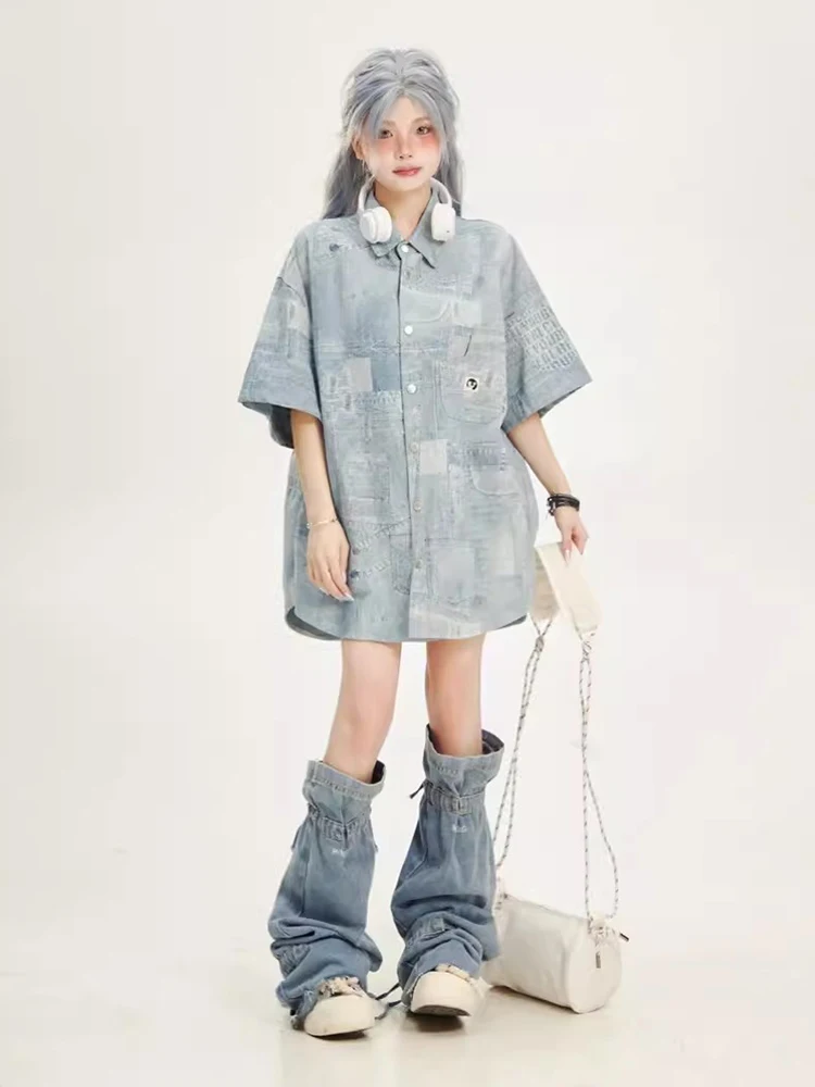 Женские джинсовые гетры на шнурке REDDACHiC бандажные однотонные повседневные