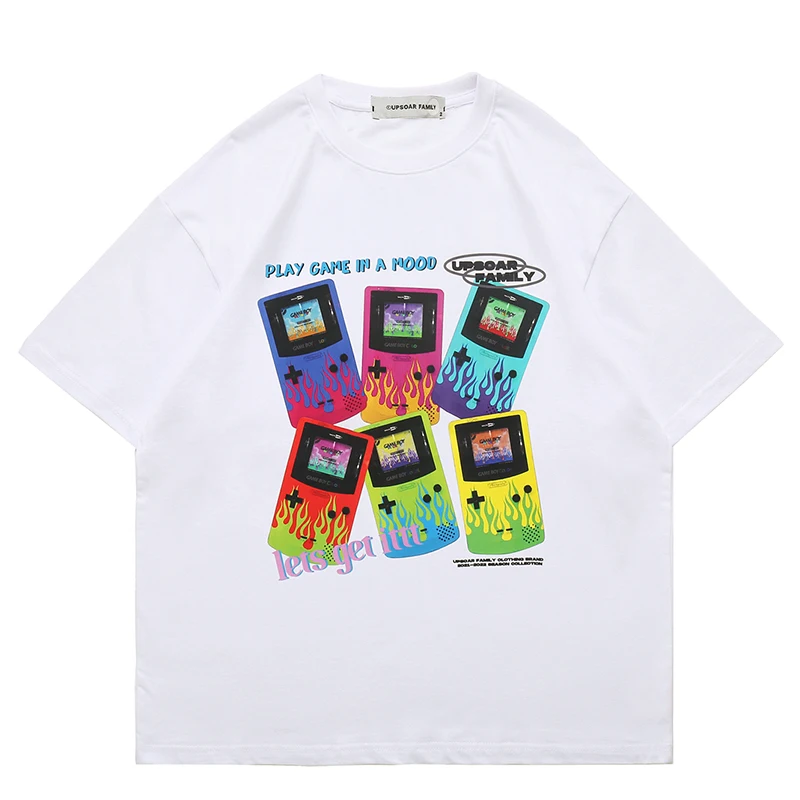 

Футболка мужская с графическим принтом, уличная одежда в стиле хип-хоп, хлопковая Свободная рубашка в стиле Харадзюку, топ с коротким рукаво...