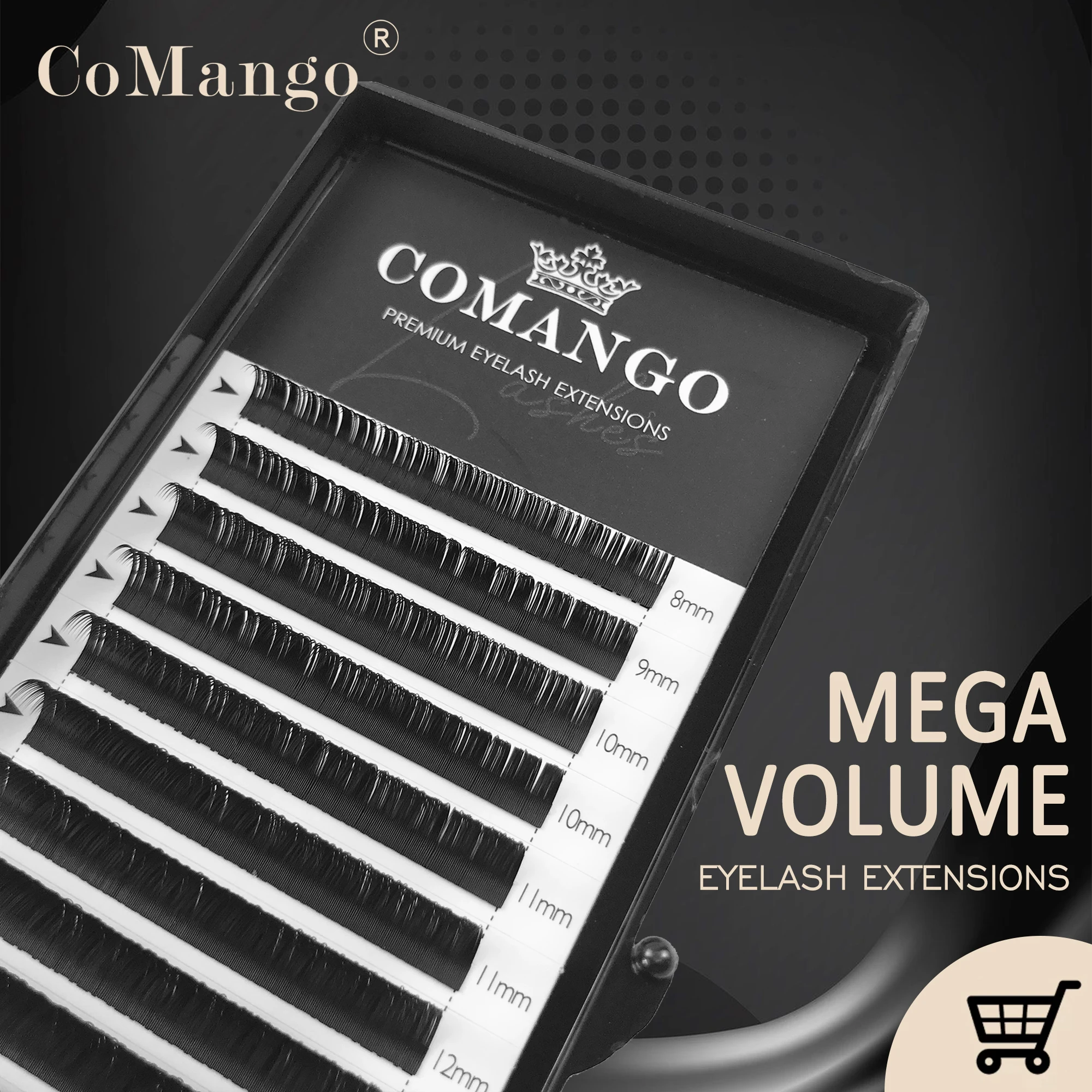 CoMango High Quality 12 Lines 0.07mm Thickness Faux Mink Lashes Individual Soft Russian Volume Classic Eyelash Extension