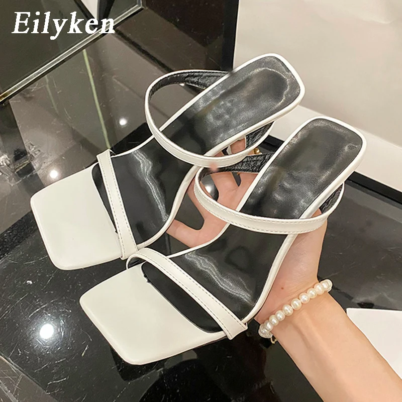 

Eilyken/Новый дизайн; Женские шлепанцы на высоком каблуке; Модные летние выразительные вечерние туфли с квадратным носком