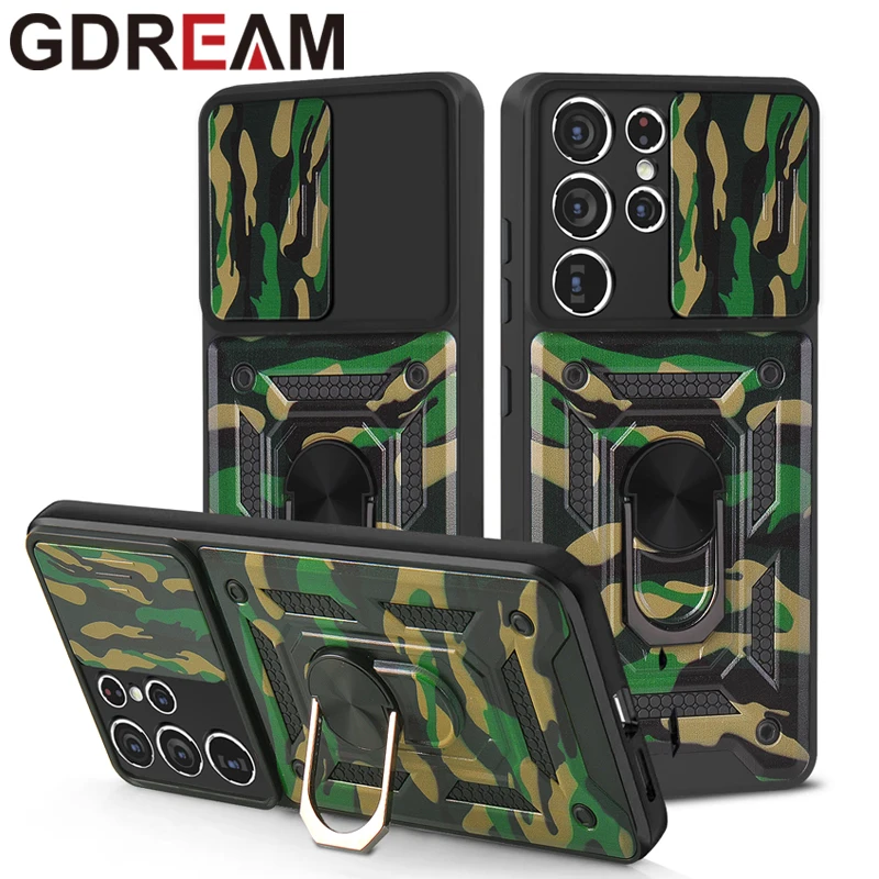 

GDREAM Shockproof Phone Case For Samsung Galaxy A52 Magnetic Bracket Ring Push Window Protective Cover For Samsung Galaxy A72