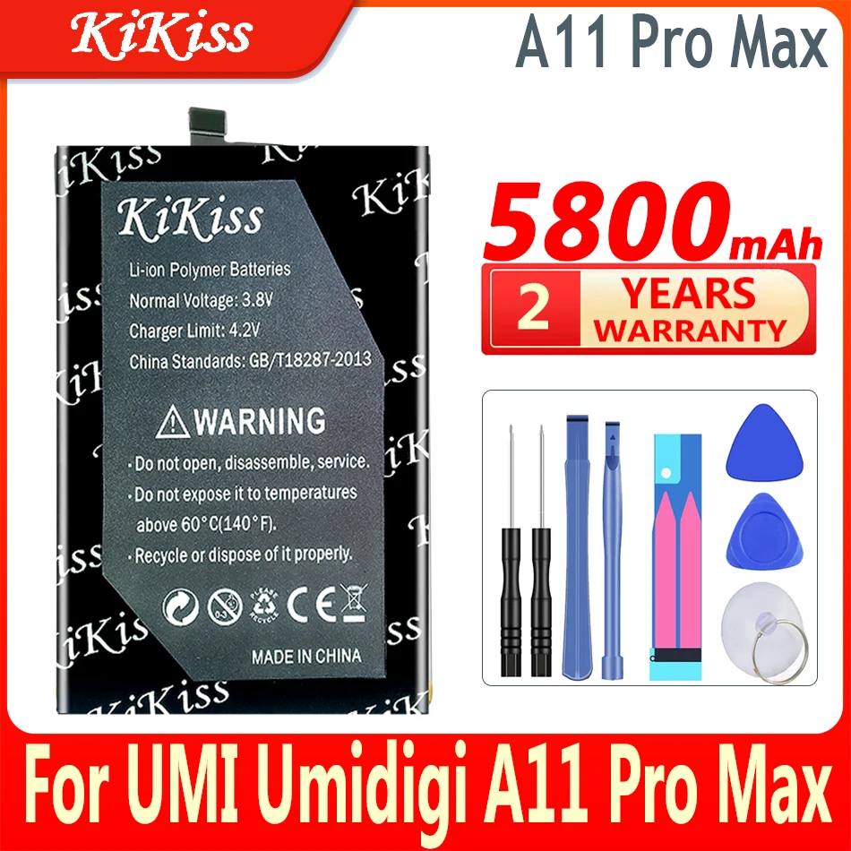 

5800mAh KiKiss High Capacity Battery For UMI Umidigi A11 Pro Max Mobile Phone Batteries