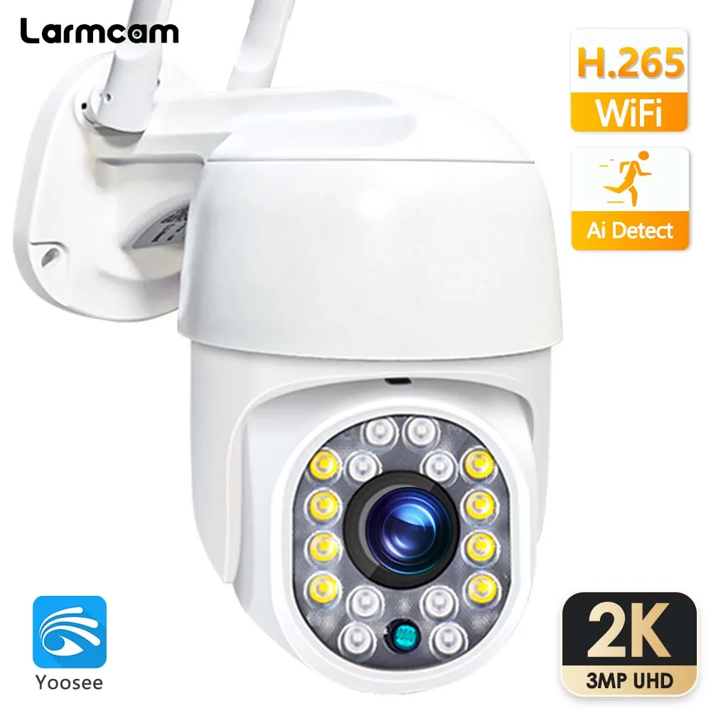 

2K 3MP WiFi Camera Outdoor Security IP Dome Cam 1080P CCTV Video Surveillance Onvf NVR Auto Tracking 4X Digital Zoom Yoosee APP