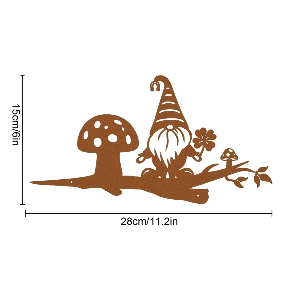 Великолепное украшение в виде гнома с металлической веткой для вашего сада —