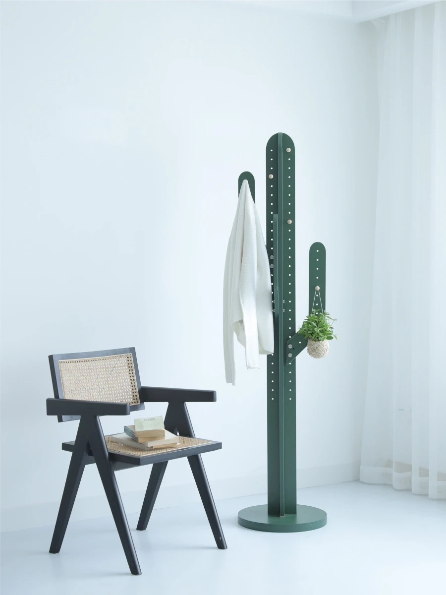 

Cactus coat rack, floor to floor, bedroom, simple corner, entrance, hole board, living room, hanging clothes rack