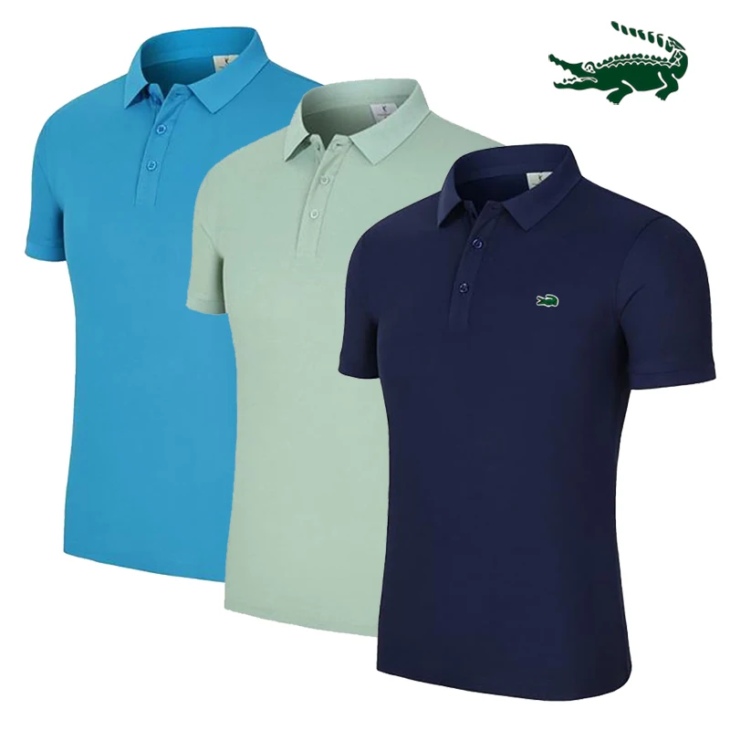 

High Quality Embroidery Men's Cotton Polo Shirt 2023 Summer New High-end Business Casual Lapel Short Sleeve T-shirt