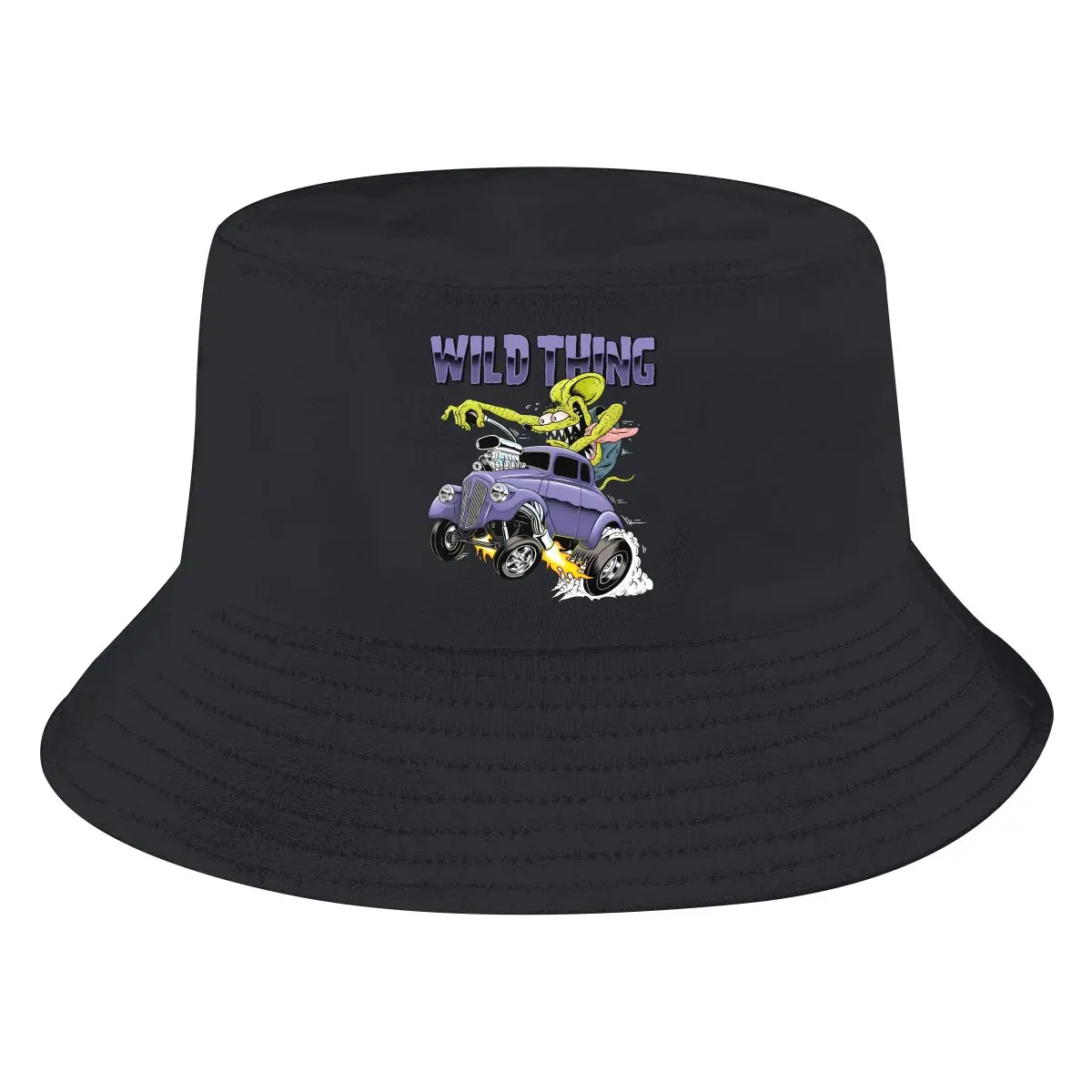

WILD THING Bucket Hat Tales Of The Rat Fink Cartoon Film Summer Unisex Women Outdoor Sunscreen Hat Fishing Hunting Cap Men