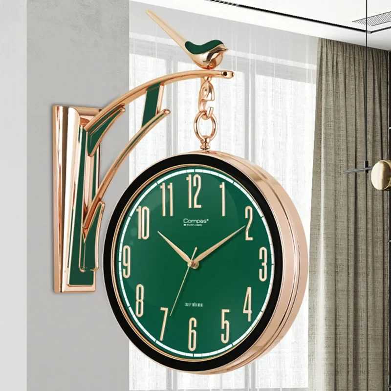 Круглые Роскошные Настенные часы современные деревянные комнатные старые