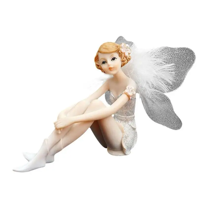 

Lovely Flying Flower Fairy Ornaments Garden DIY Miniature Angel Flower Ornaments Home Decor Gifts Resin Crafts Ornaments