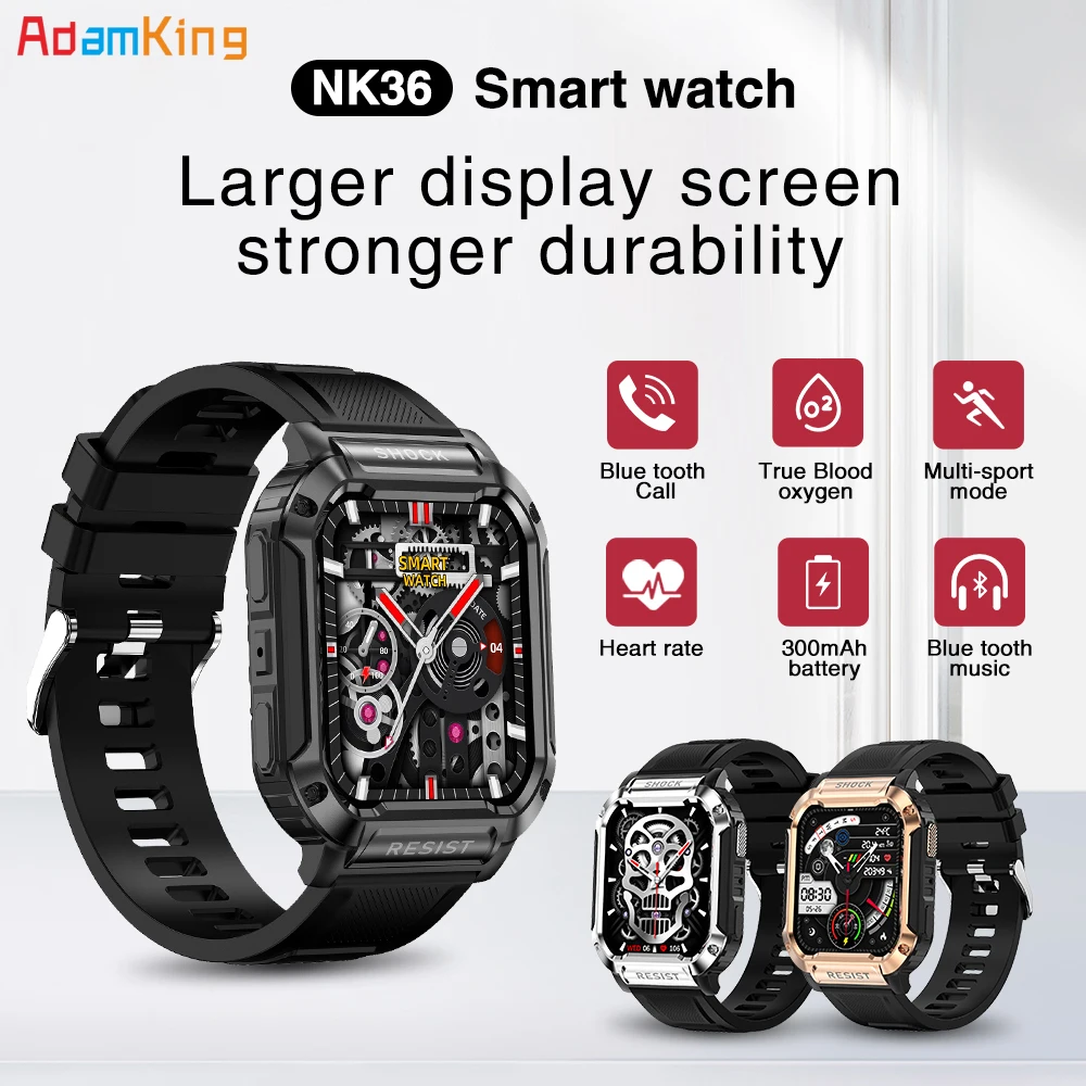 

Smart Watches Waterproof Blue Tooth Call Smartwatch Men Outdoor Sports 1.83 Inch Blood Oxygen Monitoring 300mAh Voice Assistant