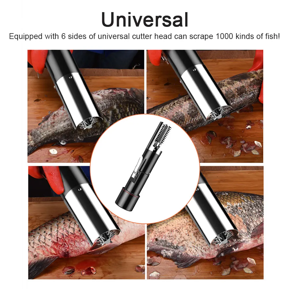 

Skinner 12V Rechargeable Battery Home Kitchen Waterproof Restaurant Seafood Scale Scraper Powerful Cordless Electric Fish Scaler