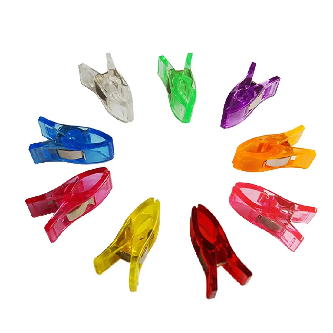 

50PCs Sewing Clips Plastic Clips Quilting Crafting Crocheting Knitting Safety Clips Assorted Colors Binding Clips Paper