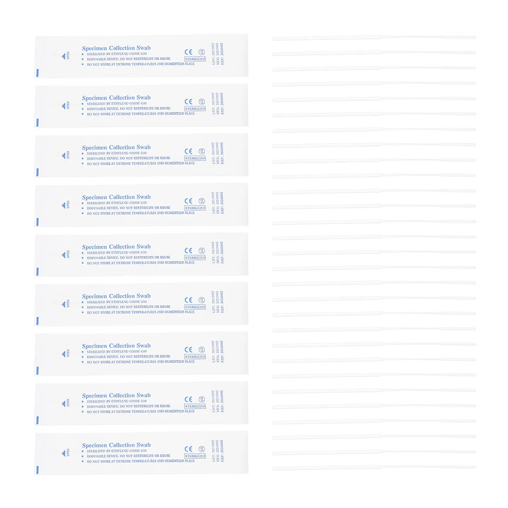 

200 Pcs One-off Sampling Sticks Sterile Nasal Swabs Professional Pharynx Portable Printers