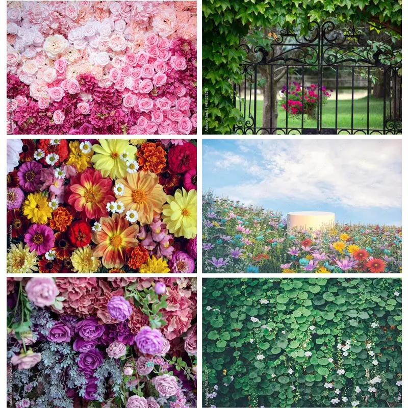

Vinyl Photography Backdrops Prop Flower Wall Wedding Valentine's Day Theme Photo Studio Background Props 211223 HHQQ-08