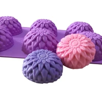 new 3d chrysanthemums soap mold flowers silicone moulds candle molds sunflower cake decoration tools 6 grids resin mold