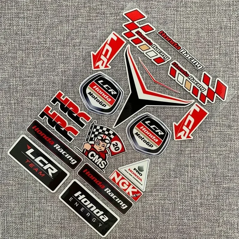 New Reflective Stickers for HRC HONDAS Motorcycle CBR Body Waterproof Car Logo Dream Wing Showa Shock-absorbing Helmet Decals