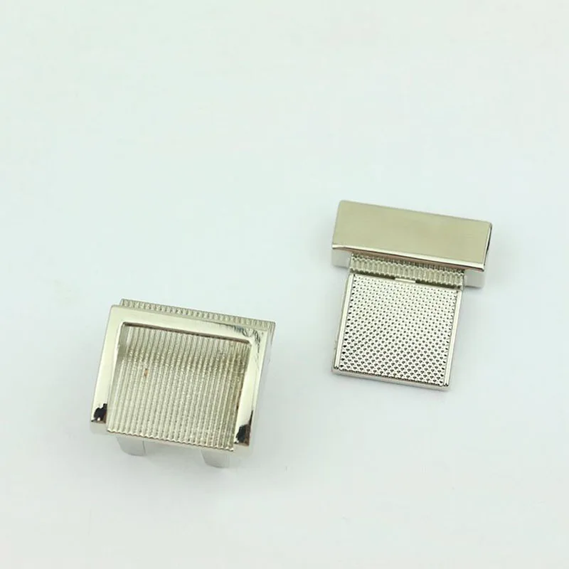 10Pc Rectangular Metal Press Push Lock Bag Purse Spring Lock Snap Decorative Clasps Closure Leather Craft DIY Hardware Accessory