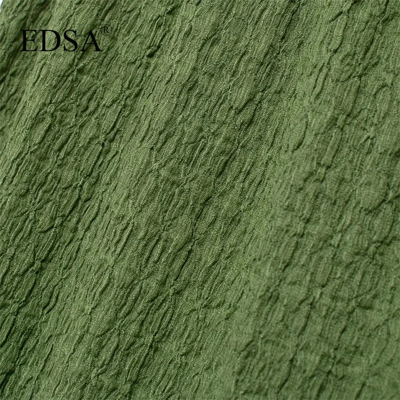 Женские текстурированные брюки EDSA свободные длинные с эластичным поясом и