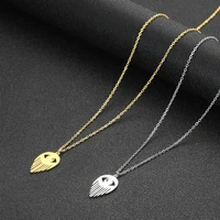 cxwind stainless steel eye necklace charm laser cut eye pendant gold plated silver plated necklace valentines day gift